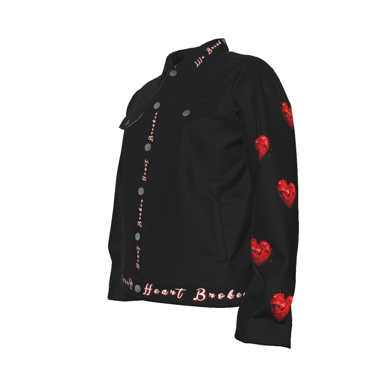 Black Heart Broken Heart Breaker Lapel Jacket (Unisex)