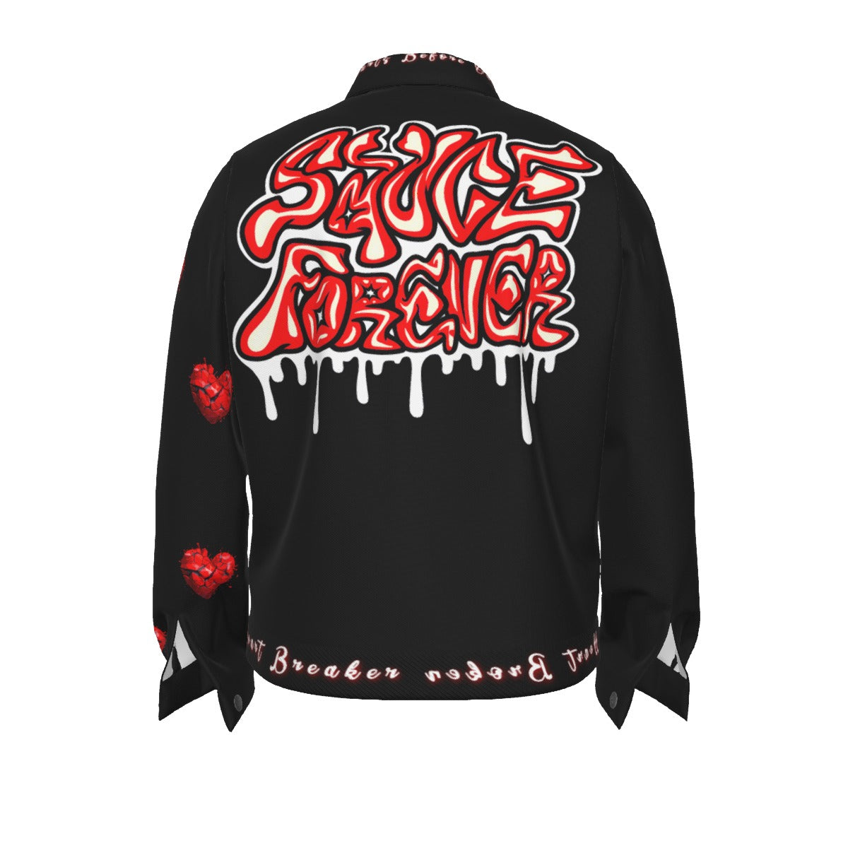 Black Heart Broken Heart Breaker Lapel Jacket (Unisex)