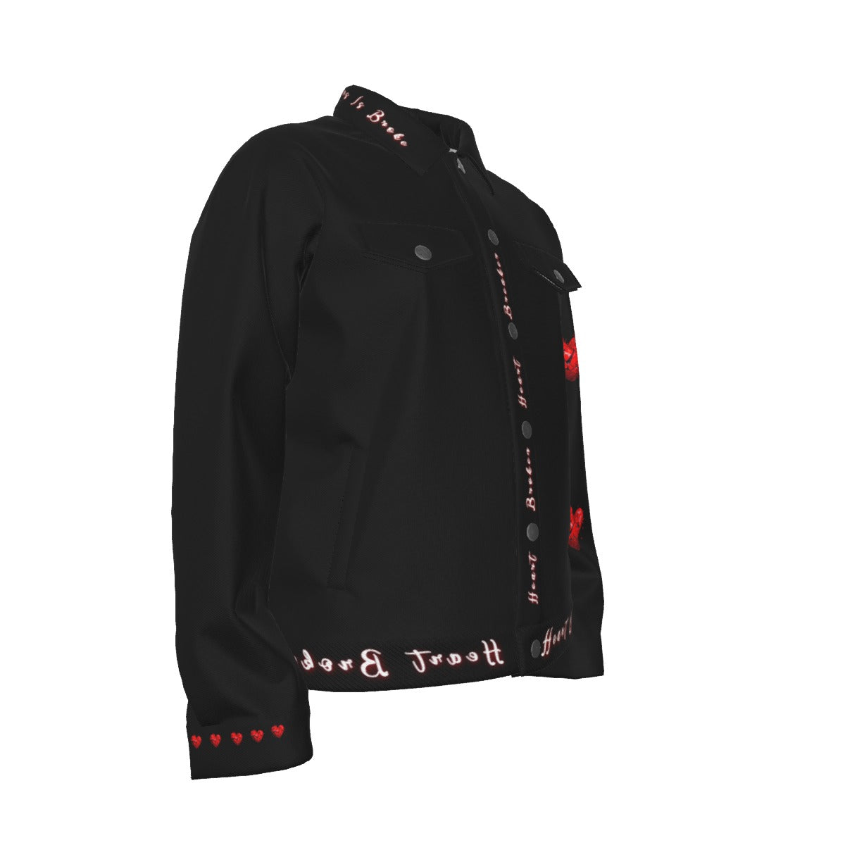 Black Heart Broken Heart Breaker Lapel Jacket (Unisex)