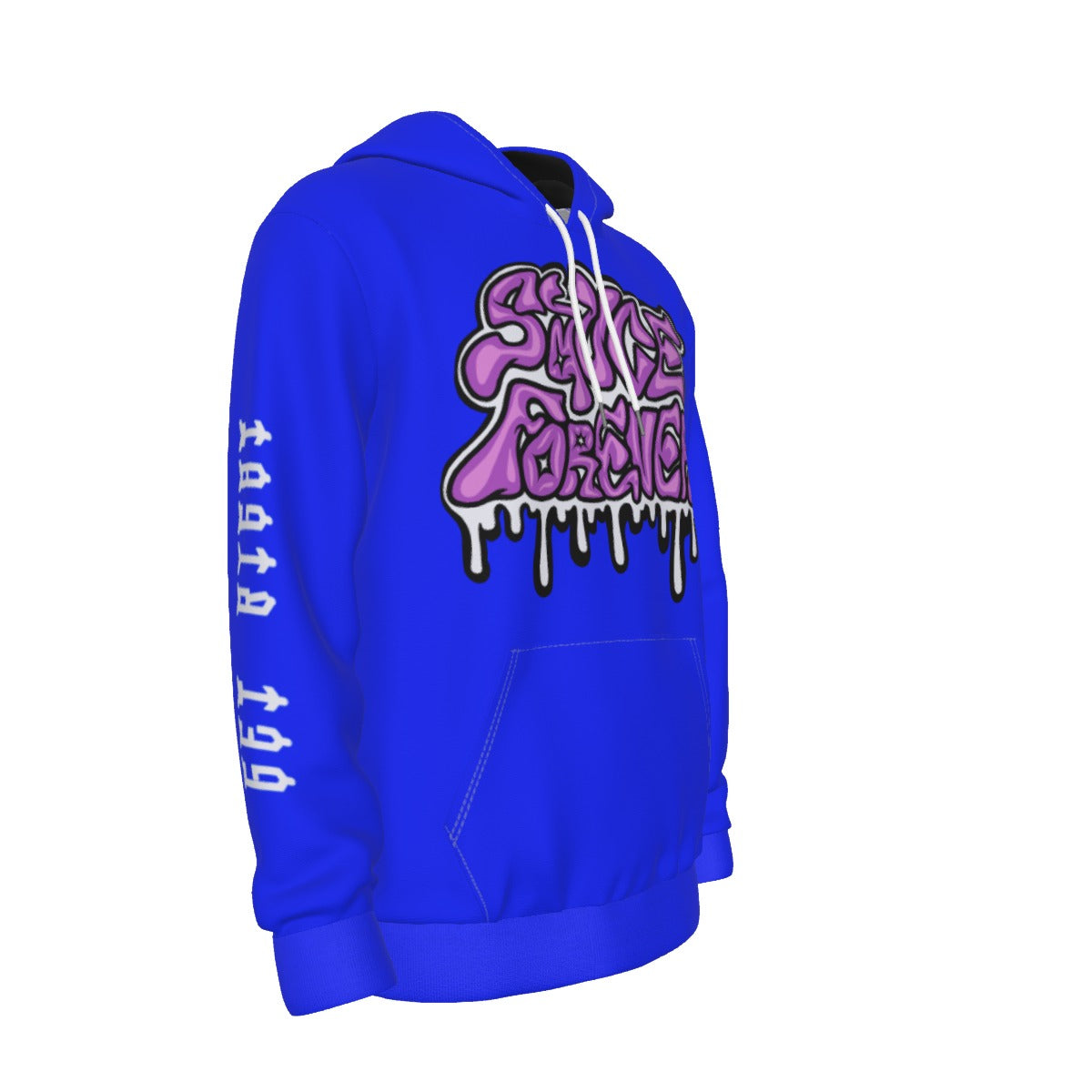 Blue 'Get Right Before You Get Left' Men's Thicken Pullover Hoodie