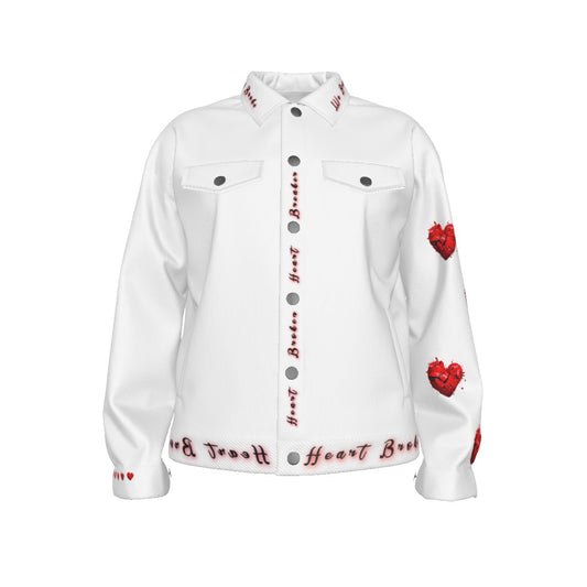 White Heart Broken, Heart Breaker Unisex Lapel Jacket