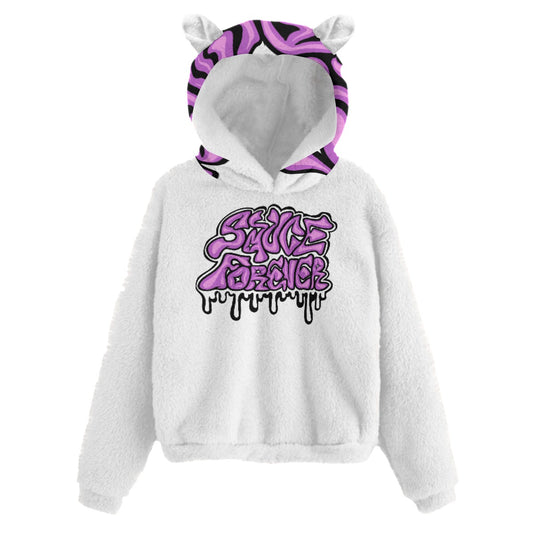 Kid’s White Love One Another Sweatshirt With Ears