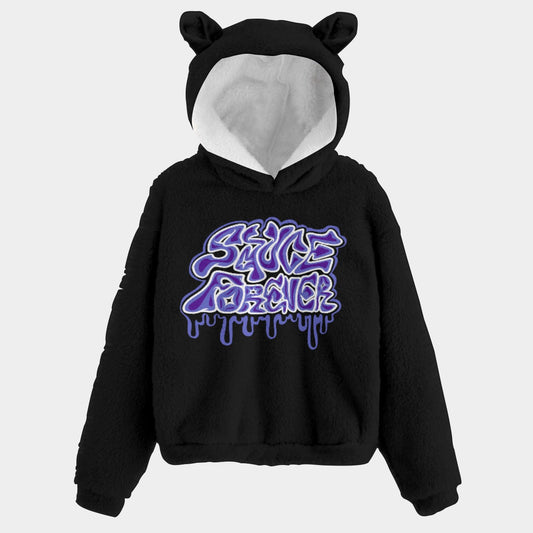 Kid’s Love One Another (Spacey Logo) Borg Fleece Sweatshirt With Ear