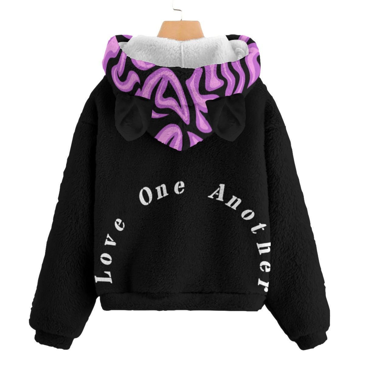 Kid’s Black Love One Another Sweatshirt With Ears