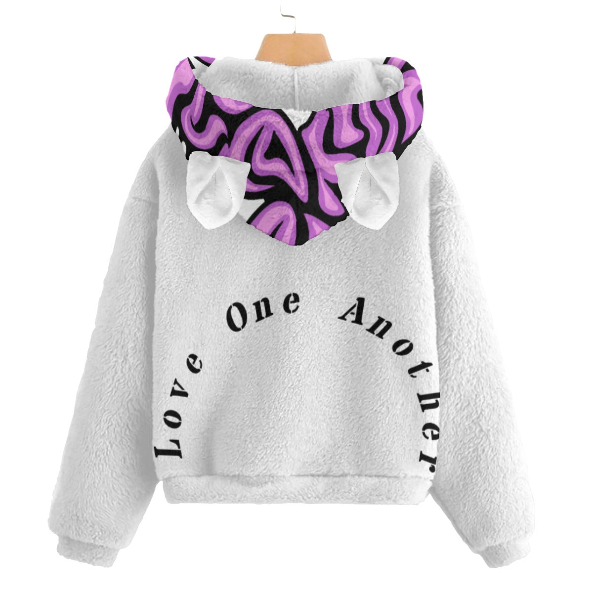 Kid’s White Love One Another Sweatshirt With Ears