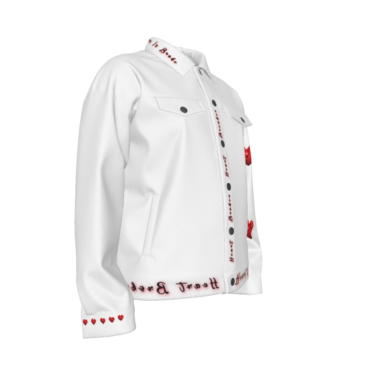 White Heart Broken, Heart Breaker Unisex Lapel Jacket