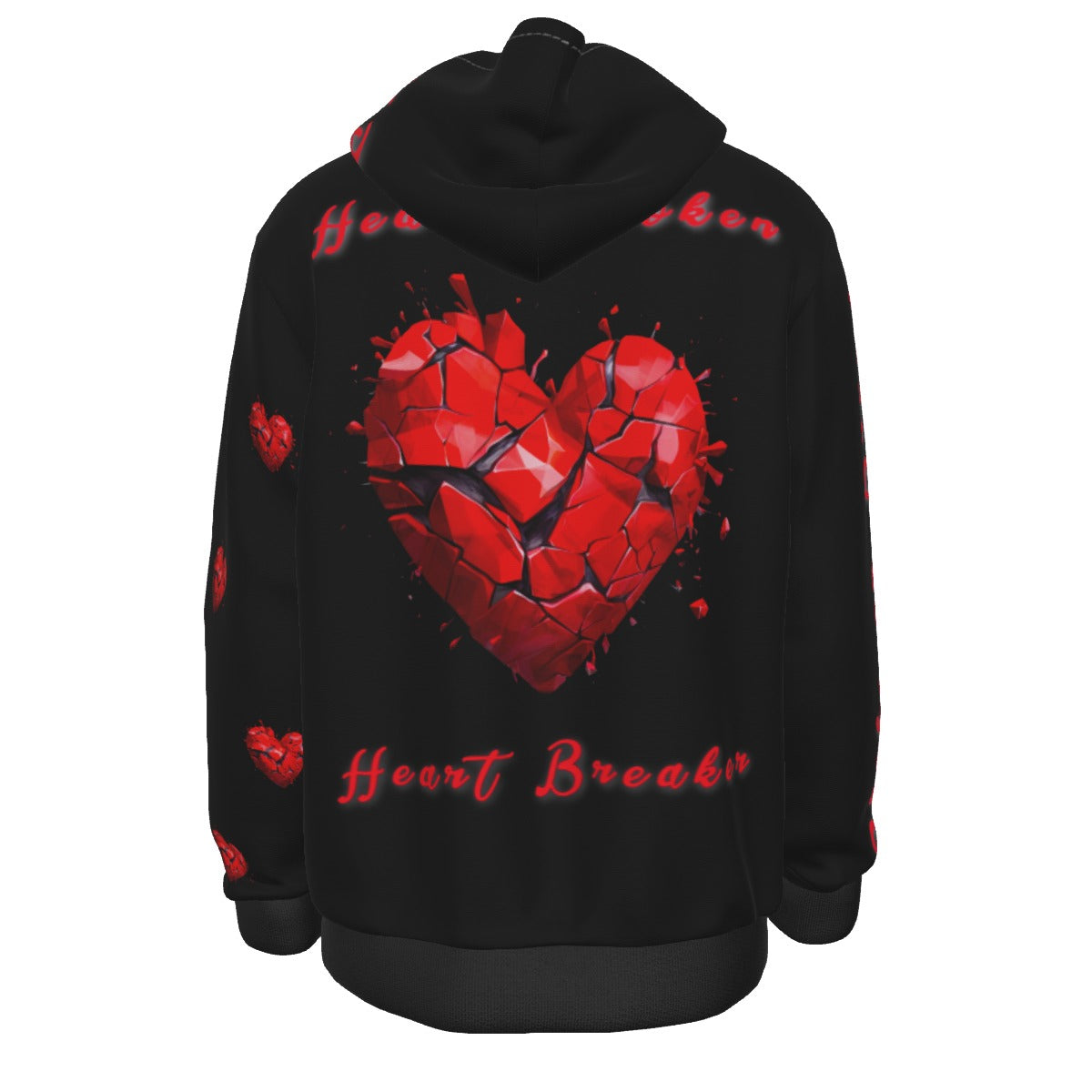 Black Heart Broken, Heart Breaker Men's Thicken Pullover Hoodie