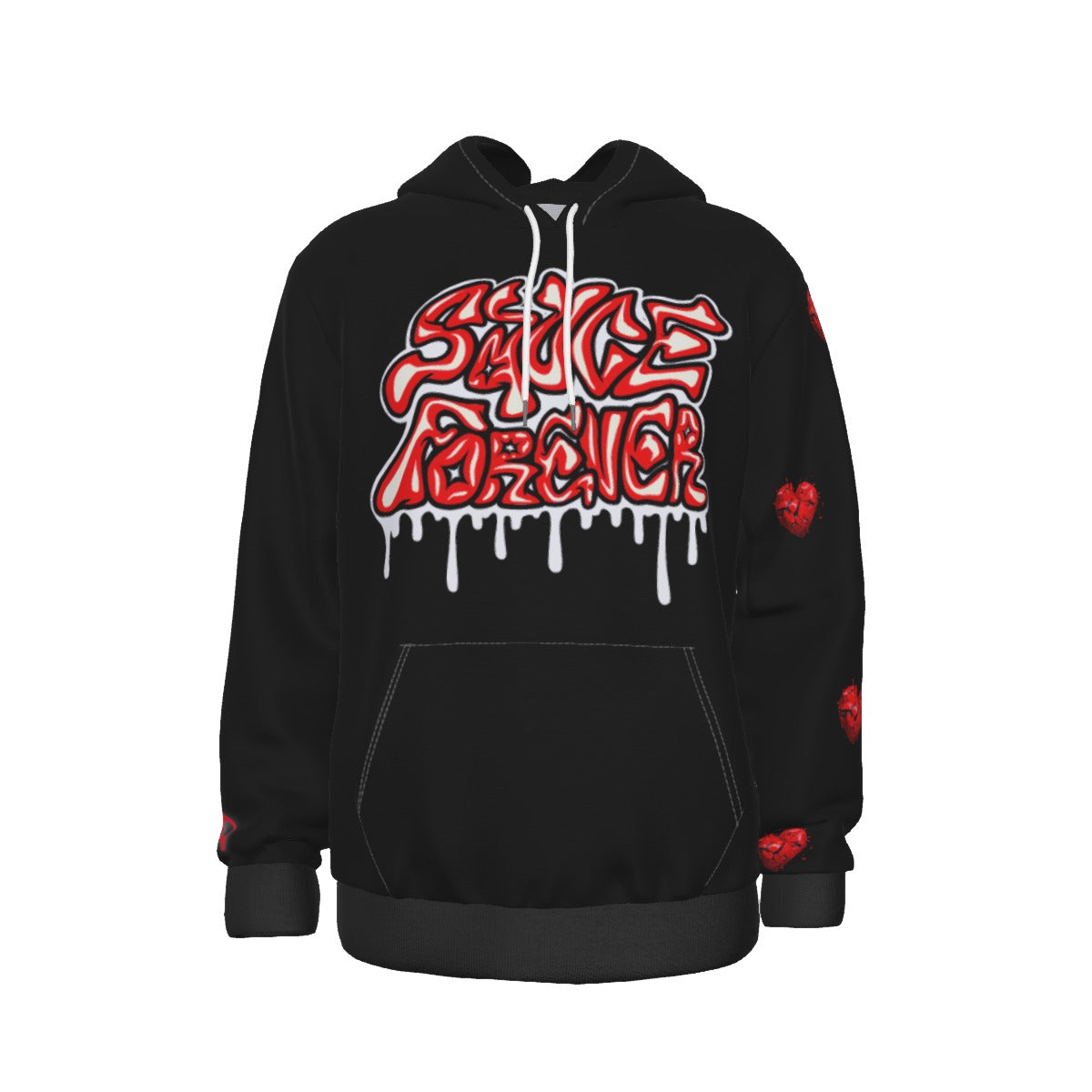 Black Heart Broken, Heart Breaker Men's Thicken Pullover Hoodie