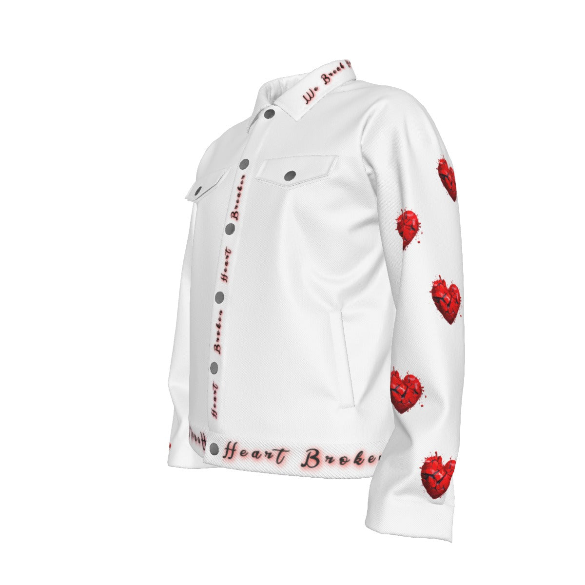 White Heart Broken, Heart Breaker Unisex Lapel Jacket