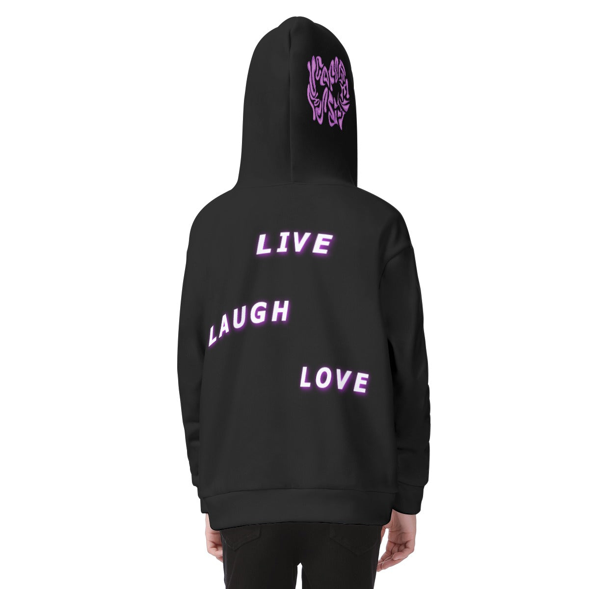 Kid's Black Zip Up Hoodie (Heavy Fleece)